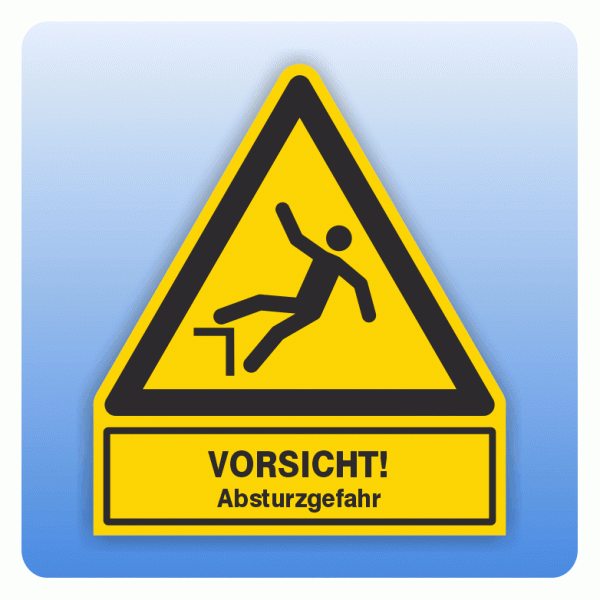 Kombi Warnsymbol Vorsicht Absturzgefahr