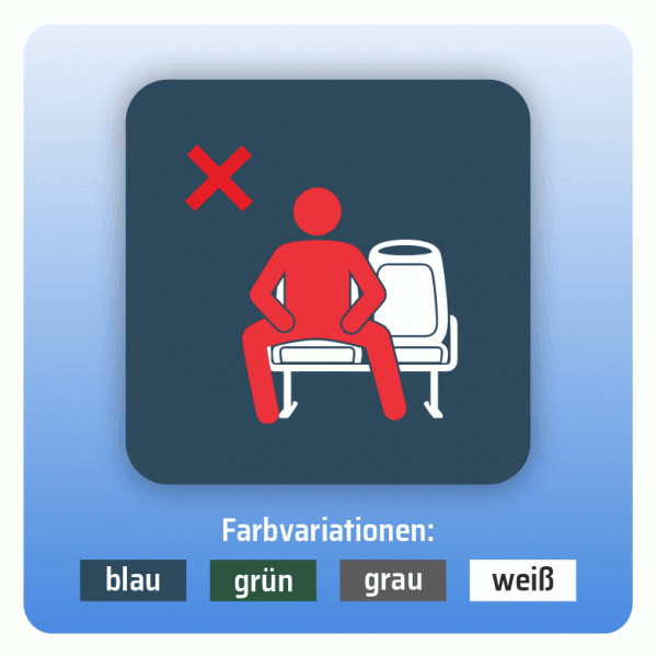 Aufkleber Bus und Bahn - Nebenliegenden Sitz nicht blockieren