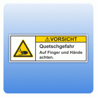 Sicherheitszeichen Quetschgefahr (ISO 3864-2) Aufkleber Sicherheitszeichen Quetschgefahr (ISO 3864-2) Aufkleber