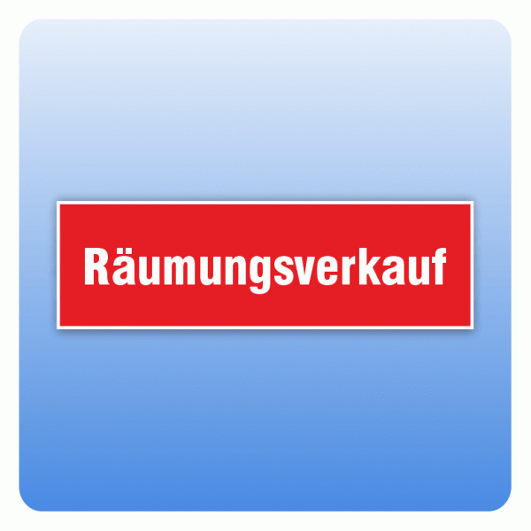 Rabattaufkleber Räumungsverkauf für Schaufenster