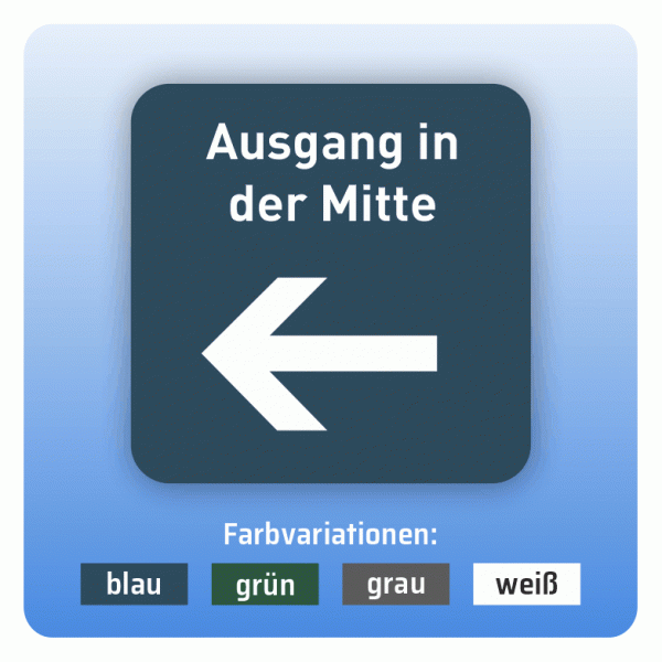 Aufkleber Bus und Bahn - Ausgang in der Mitte mit Pfeil links