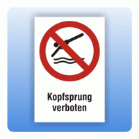 Kombi Verbotsschild Kopfsprung verboten P052