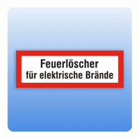 Aufkleber Feuerwehrzeichen Feuerlöscher elektrische Brände nach DIN 4066