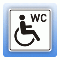 Aufkleber Symbolschild mit Piktogramm WC Behinderte