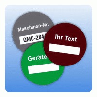 Inventaretikett / Inventuraufkleber Text frei wählbar rund