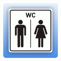 Aufkleber Symbolschild mit Piktogramm WC Damen Herren