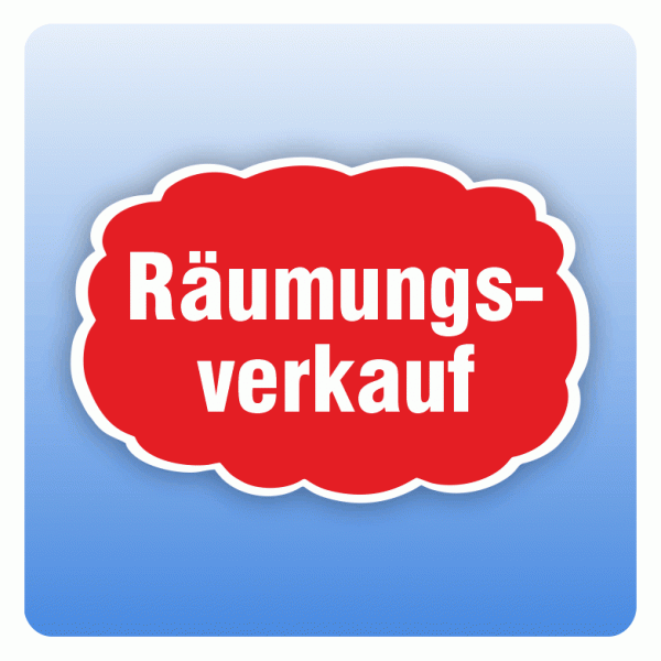 Rabattaufkleber Räumungsverkauf für Schaufenster