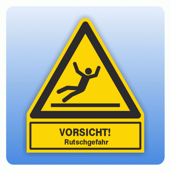 Kombi Warnsymbol Vorsicht Rutschgefahr W011