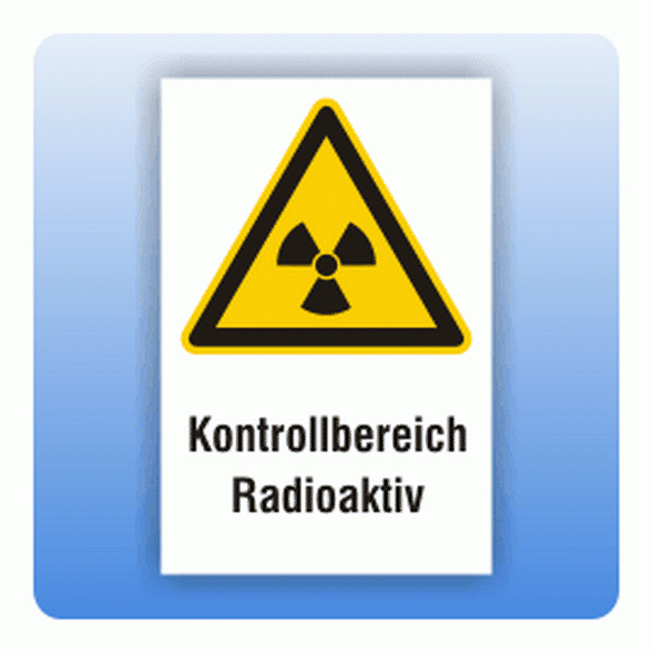 Kombi Warnschild Kontrollbereich radioaktiv W003