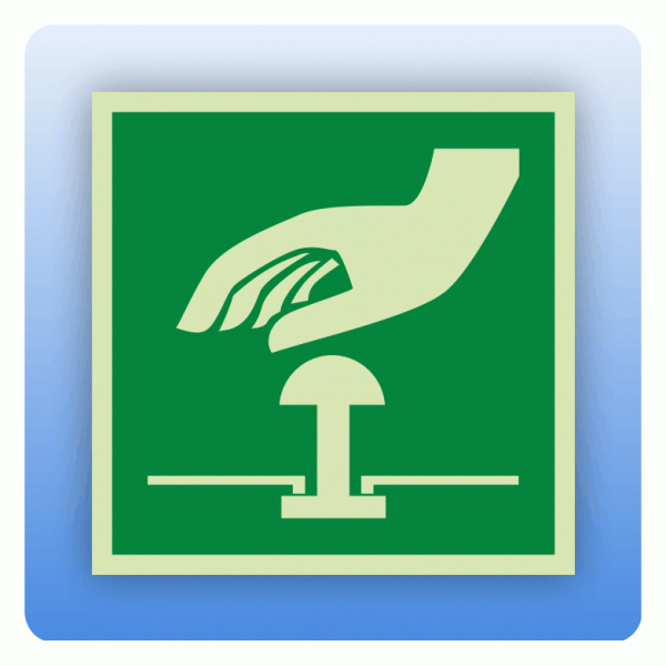 Rettungszeichen E020 Not-Halt-Knopf ISO 7010