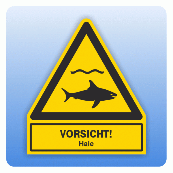 Kombi Warnsymbol Vorsicht Haie W054