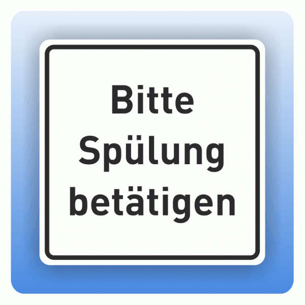 Aufkleber Symbolschild Bitte Spülung betätigen