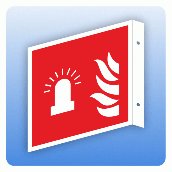 Fahnenschild Internationales Brandschutzzeichen F018 Brandalarm-Blitzleuchte ISO 7010