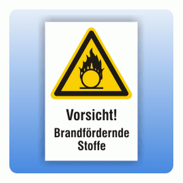Kombi Warnschild brandfördernde Stoffe W028