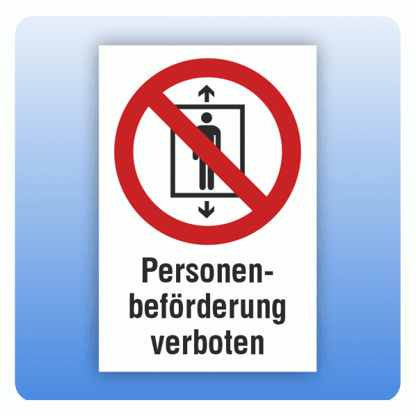 Kombi Verbotsschild P027 Personenbeförderung verboten