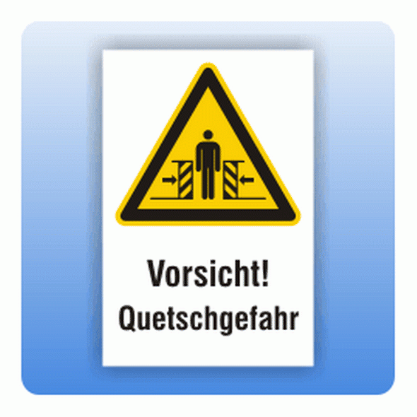 Kombi Warnschild Vorsicht Quetschgefahr W019
