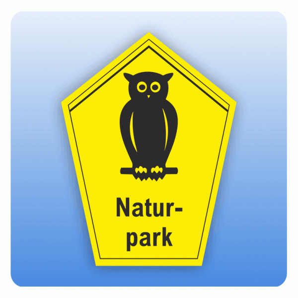 Schild Naturpark mit Piktogramm Eule