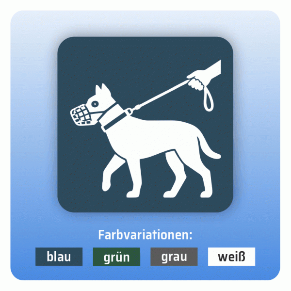 Aufkleber Bus und Bahn - Hunde nur mit Leine und Maulkorb