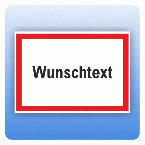 Aufkleber Wunschtext einzeilig rot umrandet