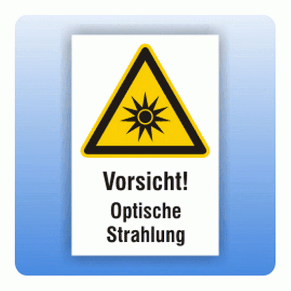 Kombi Warnschild optische Strahlung W027