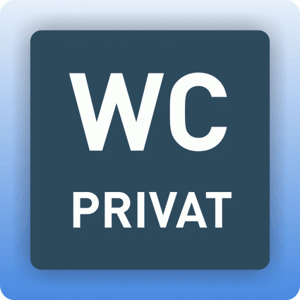 Aufkleber Symbolschild WC privat dezent