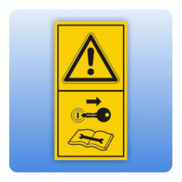 Sicherheitszeichen Motor abstellen, hoch (ISO 11684) Aufkleber Sicherheitszeichen Motor abstellen, hoch (ISO 11684) Aufkleber