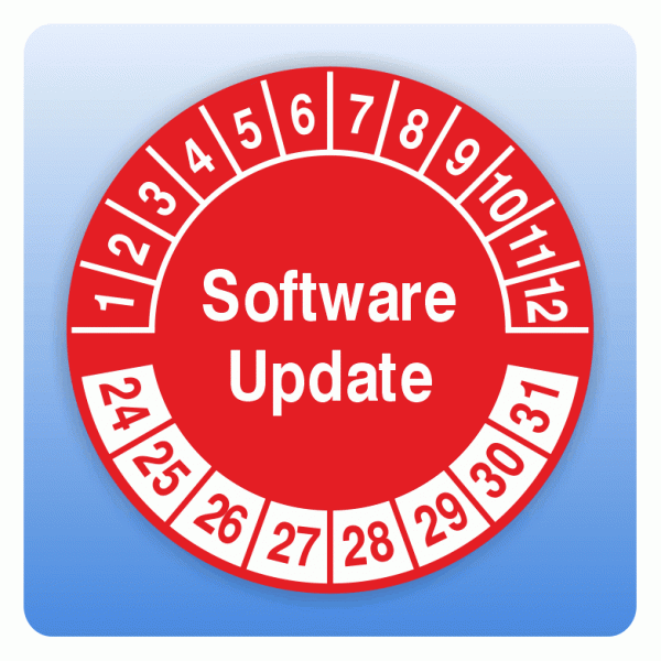 Prüfplakette Software update