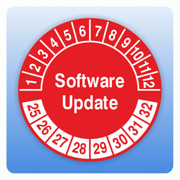 Prüfplakette Software update