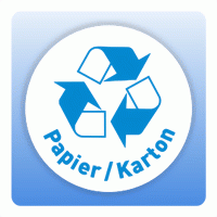 Wertstoffzeichen Recycling Papier/Karton, weiß