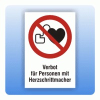 Kombi Verbotsschild Verbot für Personen mit Herzschrittmacher P007