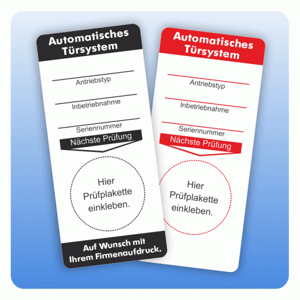 Grundetikett Automatisches Türsystem