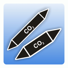 Fliessrichtungspfeil CO2 neutral nach DIN 7396-1