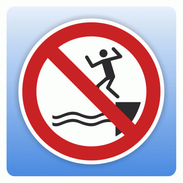 Verbotsschild P061 In das Wasser springen verboten