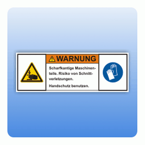 Sicherheitszeichen Scharfkantige Maschinenteile (ISO 3864-2) Aufkleber