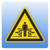 Warnzeichen W019 Warnung vor Quetschgefahr Warnzeichen W019 Warnung vor Quetschgefahr