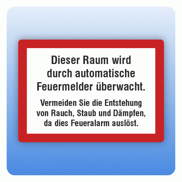 Feuerwehrzeichen Raum wird durch automatische Feuermelder überwacht