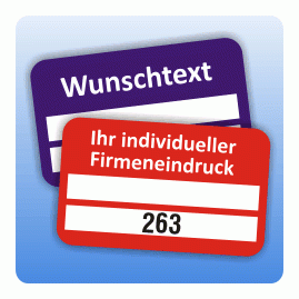 Inventaretikett / Inventuraufkleber mit Firmenschriftzug oder Logo 30x50 mm