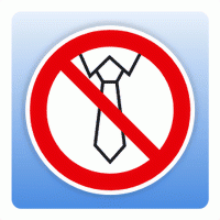 Verbotsschild Bedienung mit Krawatte verboten Verbotsschild Bedienung mit Krawatte verboten