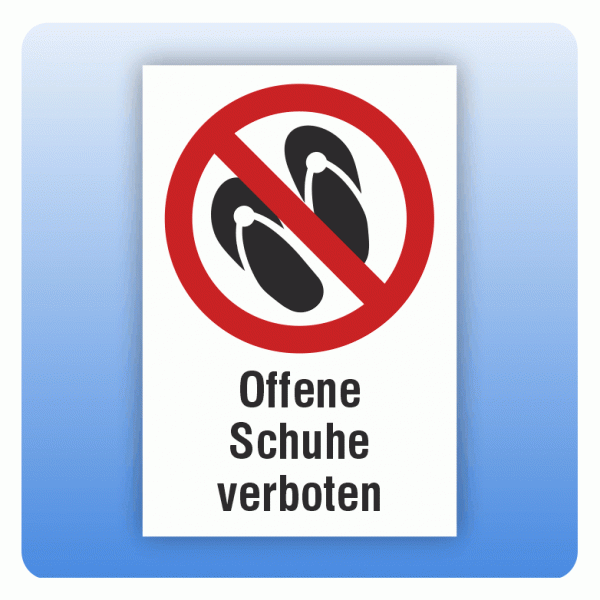 Kombi Verbotsschild Offene Schuhe verboten
