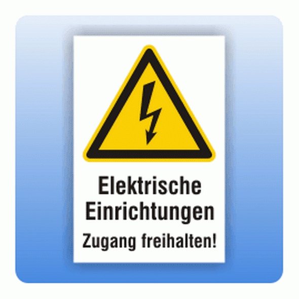 Kombi Warnschild elektrische Einrichtungen W012