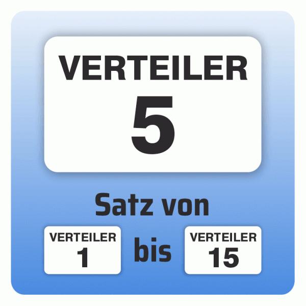 Aufkleber Heizkreisverteiler Satz 1 bis 15