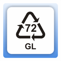 Recycling Code 72 GL (Braunes Glas) Aufkleber | Recycling Code ...