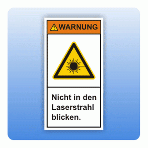 Sicherheitszeichen Laserstrahl, hoch (ISO 3864-2) Aufkleber
