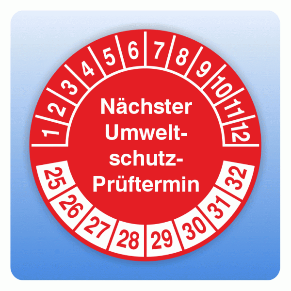 Prüfplakette Nächster Umweltschutzprüftermin