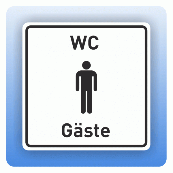 Aufkleber Symbolschild mit Piktogramm WC Gäste Herren