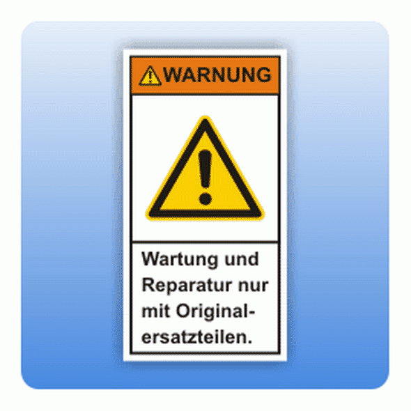 Sicherheitszeichen Originalersatzteile, hoch (ISO 3864-2) Aufkleber