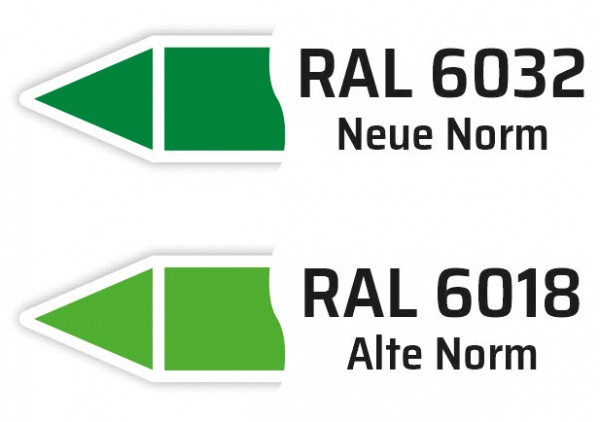 Rohrleitungskennzeichnung Filter Vorlauf nach DIN 2403