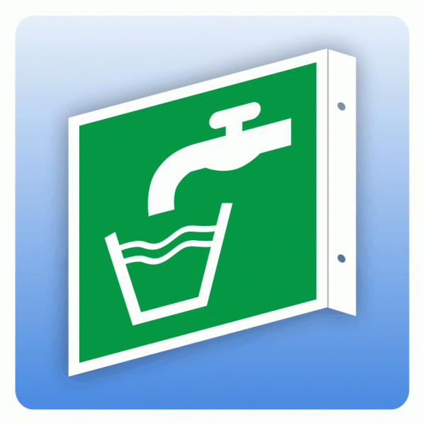 Fahnenschild Rettungszeichen E015 Trinkwasser ISO 7010
