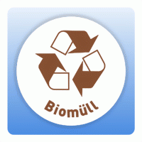 Wertstoffzeichen Recycling Biomüll, weiß