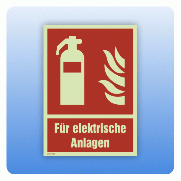 Brandschutzzeichen Feuerlöscher für elektrische Anlagen
